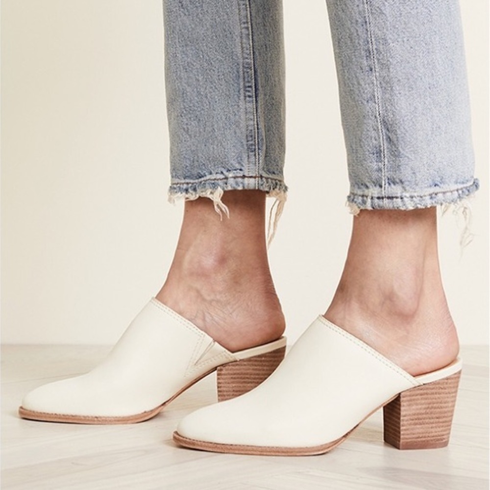 Madewell Harper Mule Vintage Canvas Heel White